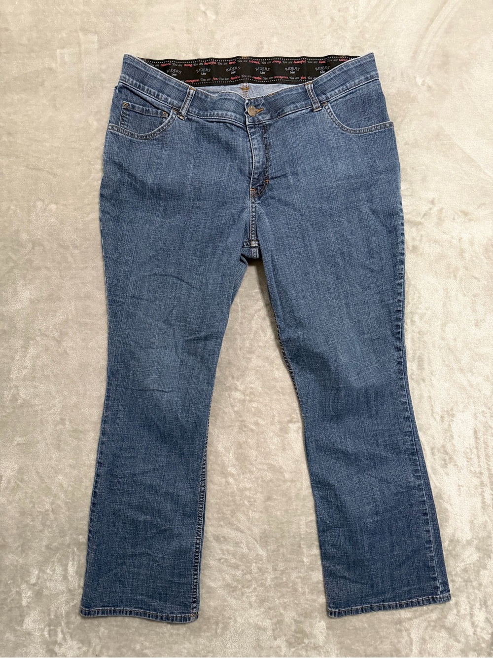Riders by Lee Mid-Rise Bootcut Jeans Blue Denim Size 18 W